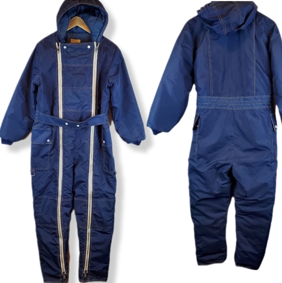 Other - Vintage 1970s Double Zip Snowmobile Suit Size M Mens Rockabilly Astronaut Retro